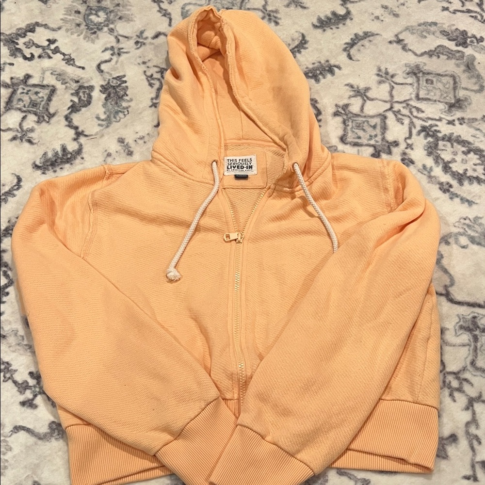 American Eagle lived In Peach Zip-Up Hoodie